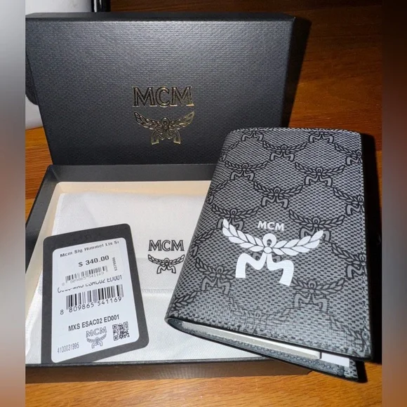 MCM Dark Grey Lauretos Himmel Bifold Wallet - NWT Full Inclusion - Picture 2 of 9